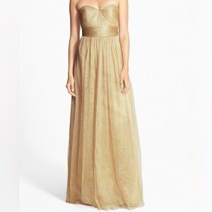Jenny Yoo annabelle long convertible dress size 2 metallic gold